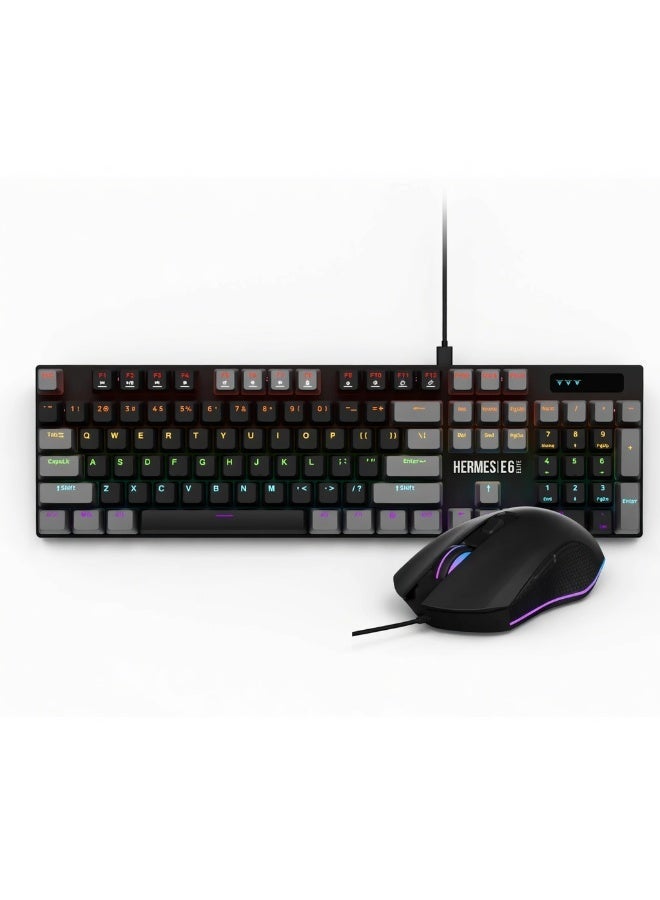 جامدياس مجموعة GAMDIAS Hermes E6 Elite 2 in 1  لوحة مفاتيح ميكانيكية للألعاب عربي مع ماوس - Image 1