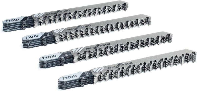 TAROSE 20-Piece T101D 4 Inch 6 TPI Assorted T-Shank Jig Saw Blades Set for Clean Cutting Wood - Image 1