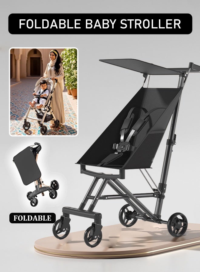 Stroller, lightweight and foldable, excellent shock absorption, large sun canopy and seat, view stroller, one-on folding, stroller, baby transport - Image 1