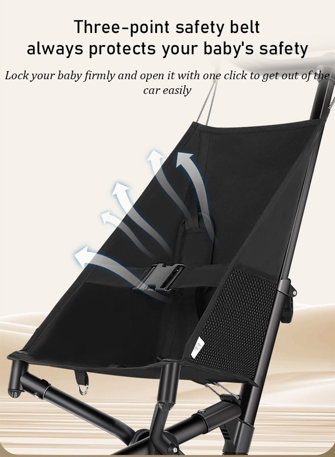 Stroller, lightweight and foldable, excellent shock absorption, large sun canopy and seat, view stroller, one-on folding, stroller, baby transport - Image 5