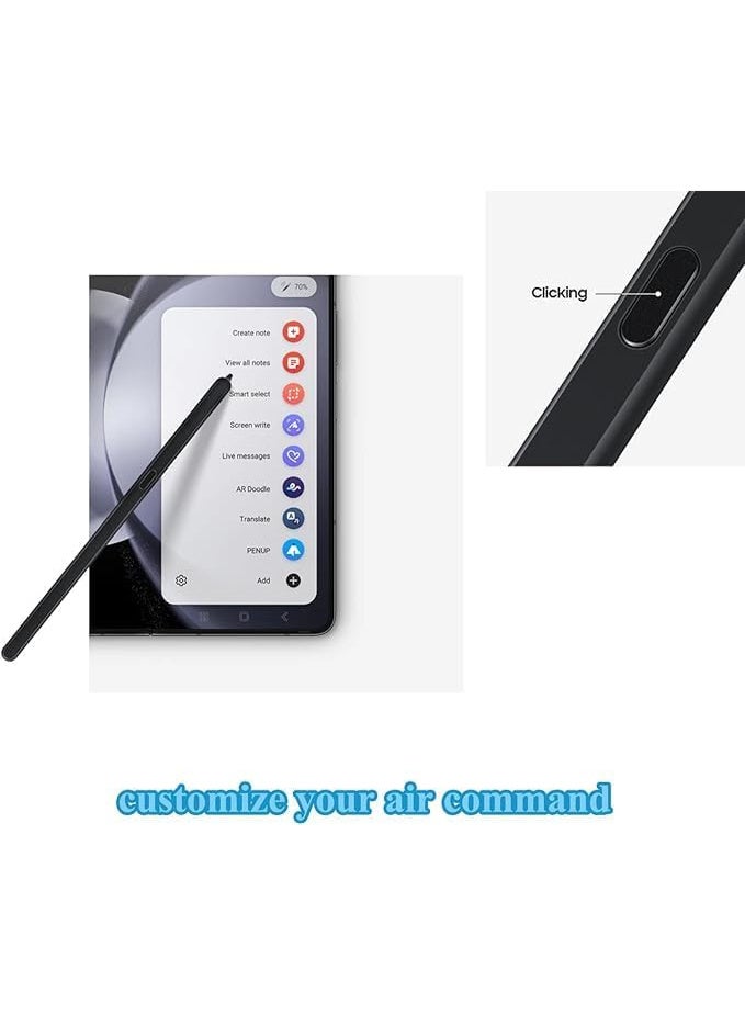 Galaxy Z Fold5 S Pen for Z Fold 5/6 Slim S Pen for Samsung Galaxy Z Fold5/6 5G Slim Stylus Fold Edition for Z Fold5/6 + Tips, Without Bluetooth (Black) - Image 2