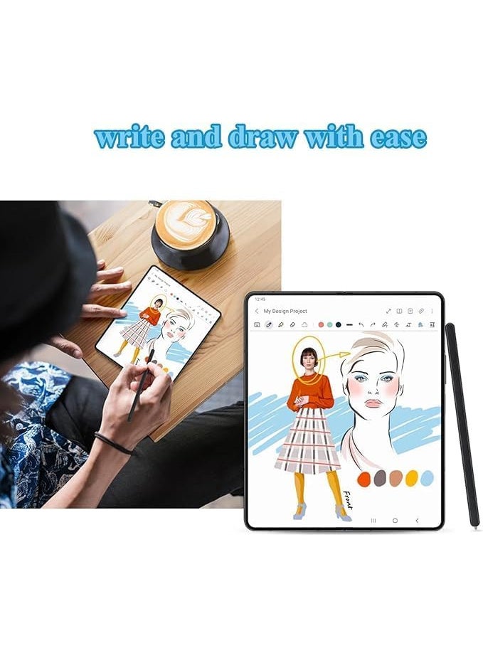 Galaxy Z Fold5 S Pen for Z Fold 5/6 Slim S Pen for Samsung Galaxy Z Fold5/6 5G Slim Stylus Fold Edition for Z Fold5/6 + Tips, Without Bluetooth (Black) - Image 3