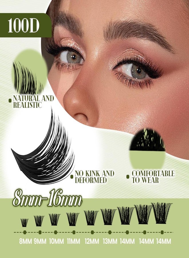 FADVAN DIY Lash Extension Kit 100D Volume Lash Clusters Kit with Lash Bond and Seal 280 pcs Thick Individual Lashes 8-16 mm D Mink Lashes Cluster, Lash Cluster Remover and Tweezers - Image 3