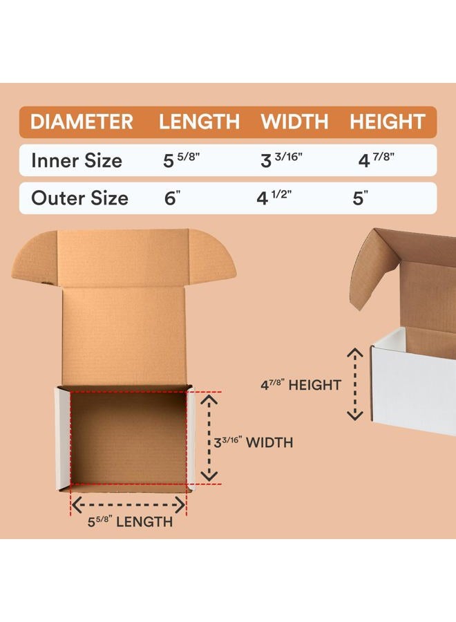 BOX USA Aviditi Corrugated Outside Tuck Mailer, 5-5/8" X 4-3/16" X 5", Oyster White, Bundle of 50 (MEZ545) - Image 2