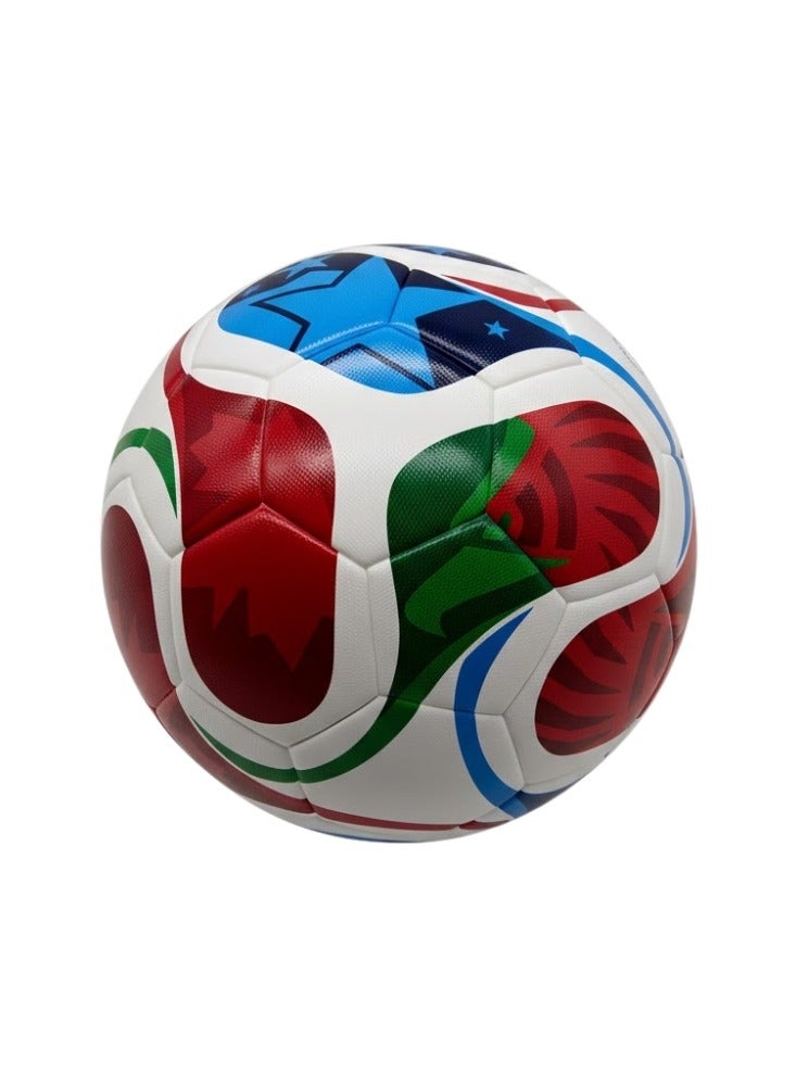 كرة قدم للتدريب والمباريات مقاس 5 بتصميم ديناميكي وسطح محكم للتحكم الفائق ( كاس العالم ) - أبيض/أزرق/أحمر - Image 2