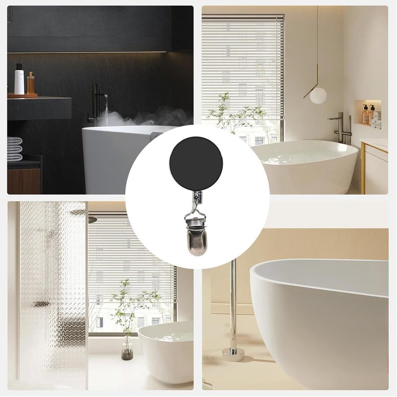 Bathroom Towel Holder - Retractable No-Drill Wall Mount Hook, Kitchen Storage Rack with Self Adhesive Backing, Shower Robe Hanger, Toilet Hand Clothes Rail, Coat Purse Peg for Room - Image 4