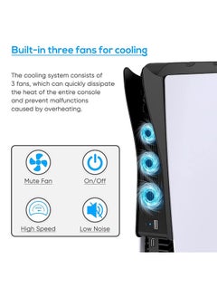 Ipega Fan and Controller Charger for PS5 DualSense, 2.5H Fast 2 in 1 Charging Station, and Cooling System Accessories for Playstation 5 Disc and Digital Edition  - Image 3