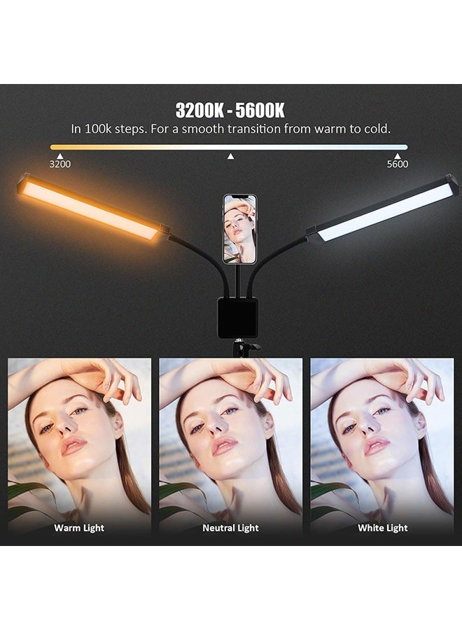 general Double Arm Light 45W Double Tube Double Head Photography Light ,Esthetician Light with Tripod Stand and Phone Holder, Floor Lamp, Lash Lamp for Eyelash Extensions, Touch Switch Lash Light for Makeup - Image 3