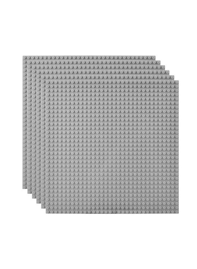 Lekebaby Classic Baseplates Building Base Plates For Building Bricks 100% Compatible With Major Brandsbaseplate 10" X 10", Pack Of 6, Grey - Image 2