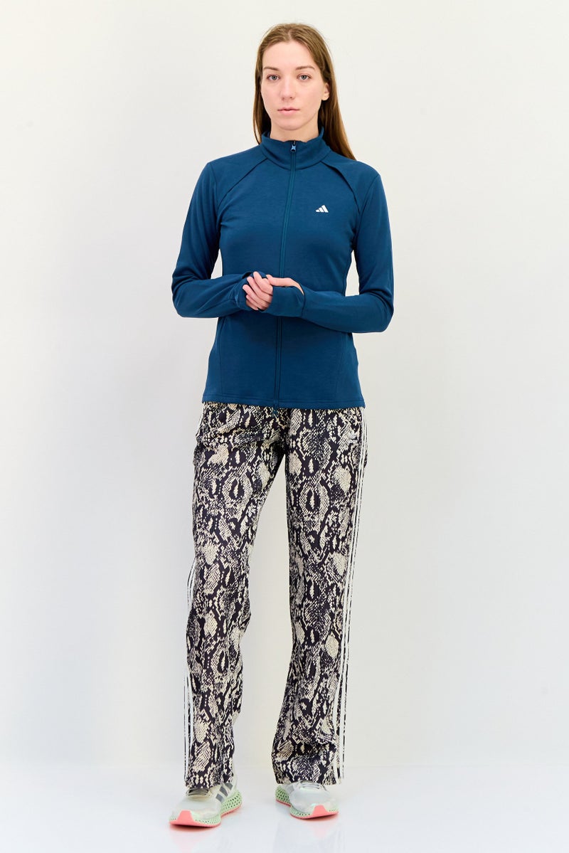 Adidas Women Slim Fit Long Sleeve Training Sweatshirt, Teal Green  - Image 2