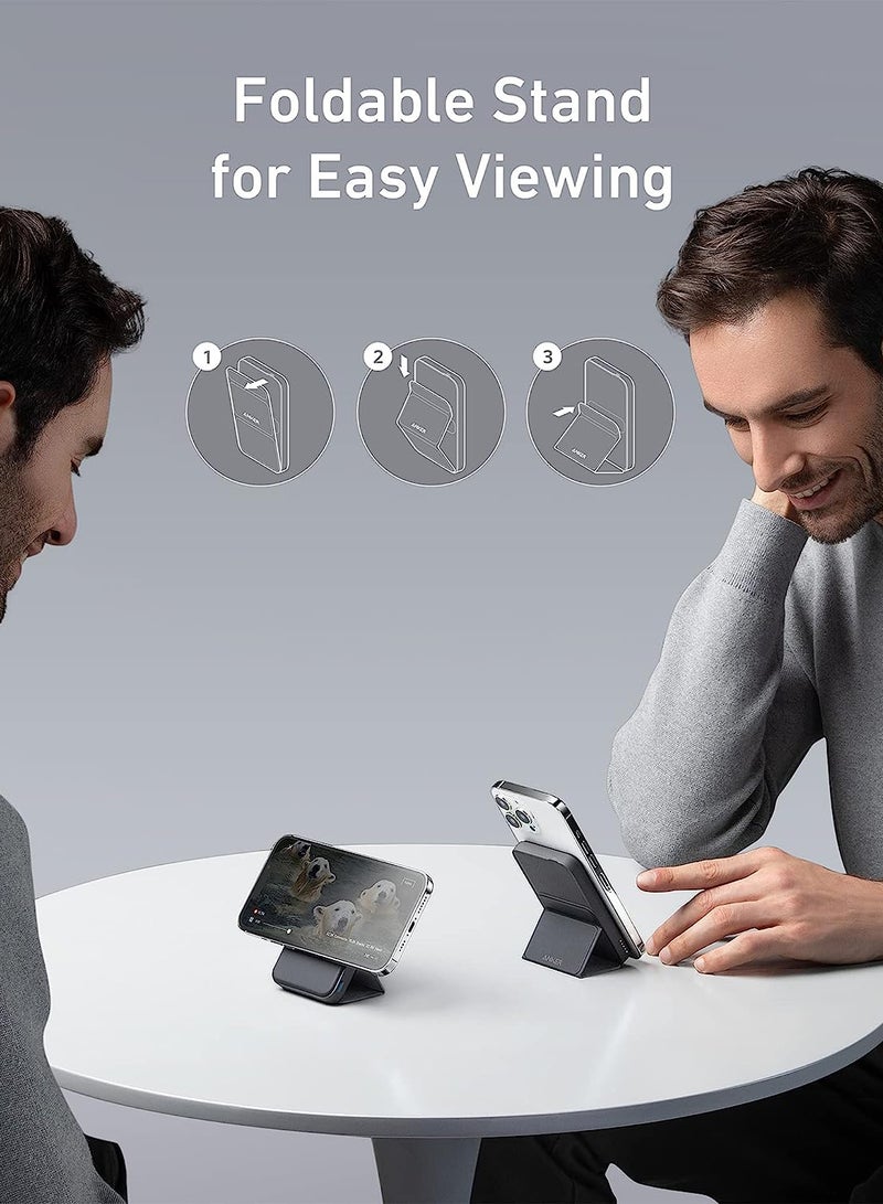 باور بانك بقدرة 5000 مللي أمبير في الساعة، وبطارية ماجو 622 مغناطيسية، وشاحن محمول لاسلكي مغناطيسي قابل للطي ومنفذ USB-C لهواتف iPhone 15/15 Plus/15 Pro/15 Pro Max وiPhone 14/13 Series أسود - Image 3