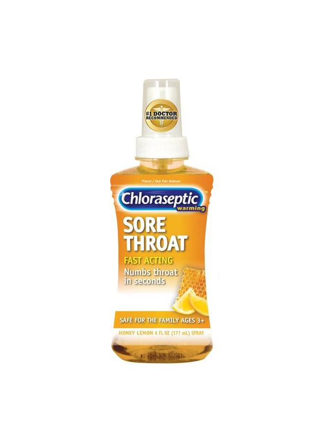 Chloraseptic Sore Throat Spray, Warming Honey Lemon Flavor, 6 fl oz - Image 1