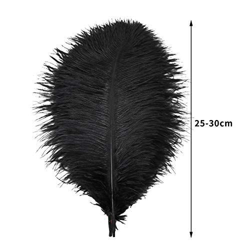 Ballinger 24pcs Natural Black Ostrich Feathers 10-12inch (25-30cm) for Wedding Party Centerpieces，Flower Arrangement and Home Decoration. - Image 3