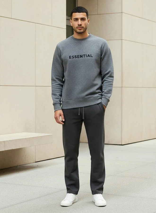 Iconic Iconic Men Regular Fit Slogan Embroidered Sweatshirt