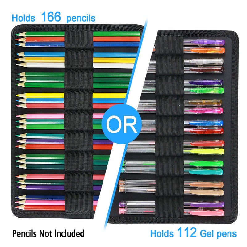 YOUSHARES Colored Pencil Case 166 Slots Pen Case Organizer With Handy Wrap & Zipper, Multilayer Holder for Prismacolor Colored Pencils & Gel Pen (Ice-Cream) - Image 2