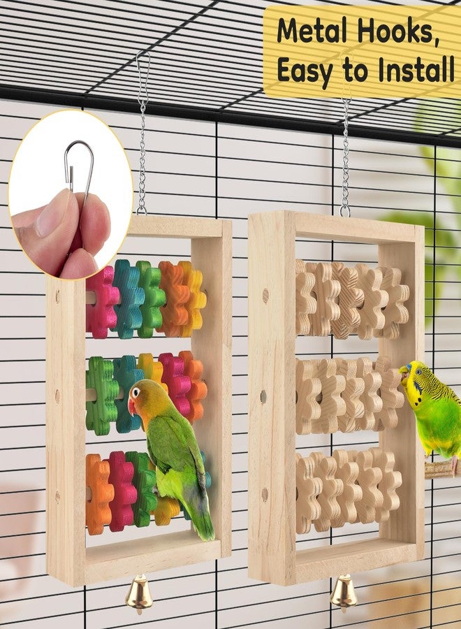 DBNESS 2Pcs Bird Toys, Hanging Parrot Chew Toy, Natural Wooden Chewing Puzzle Training Blocks Intellectual Development for Budgie, Conure, Lovebird, Cockatoo, African Grey, Amazon Parrots, Macaw - Image 4