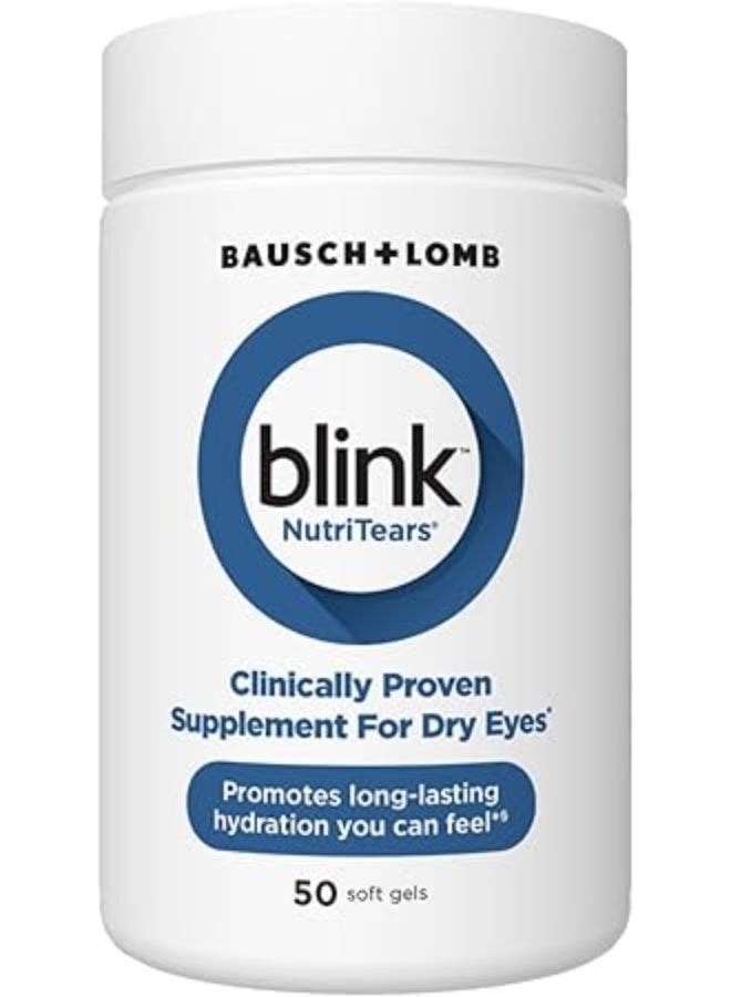BLINK NutriTears Clinically Proven Supplement for Dry Eyes, 50 Softgels, Eye Care Supplement to Hydrate Eyes from Within for Long Lasting Relief You Can Feel - Image 1