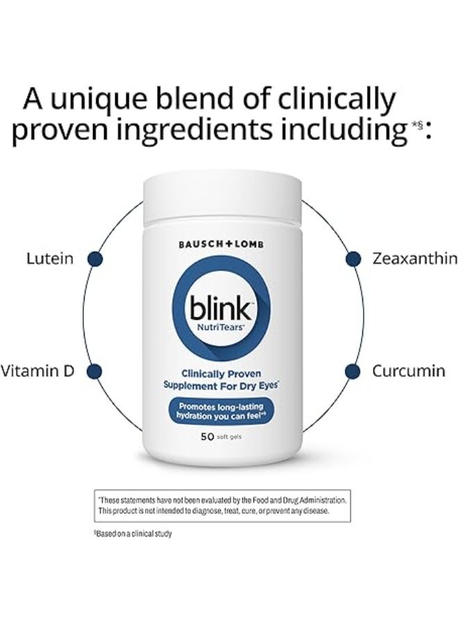 BLINK NutriTears Clinically Proven Supplement for Dry Eyes, 50 Softgels, Eye Care Supplement to Hydrate Eyes from Within for Long Lasting Relief You Can Feel - Image 4
