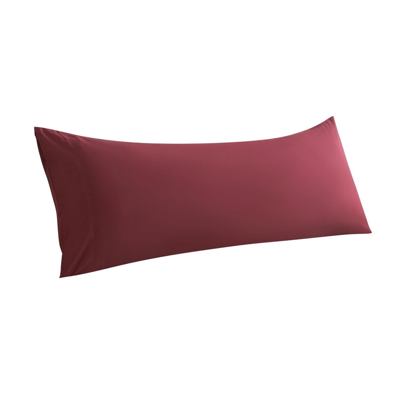 WhatsBedding Body Pillow Cover  Ultra Soft Microfiber Pillowcases  Breathable Long Pillow Case  Envelope Closure - Wine Red (21x54 inch) - Image 1