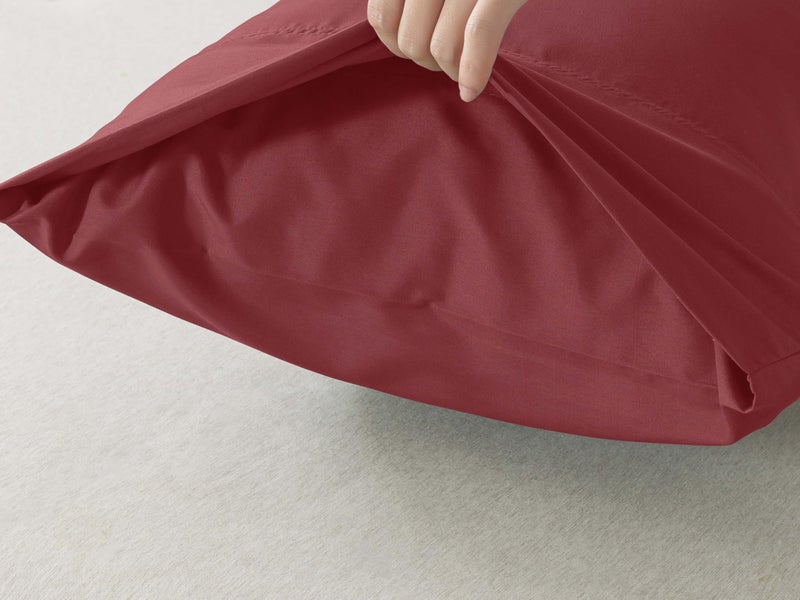 WhatsBedding Body Pillow Cover  Ultra Soft Microfiber Pillowcases  Breathable Long Pillow Case  Envelope Closure - Wine Red (21x54 inch) - Image 3