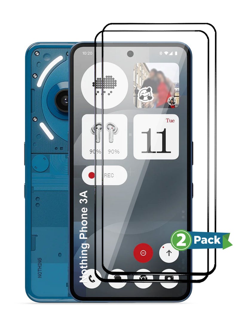 Nothing Phone 3A واقي الشاشة - زجاج مقسّى فاخر للشاشة الكاملة Nothing Phone 3A شفافية عالية، ملمس دقيق، مضاد للانفجار، حواف مقوسة ناعمة، سهل التركيب - Image 1