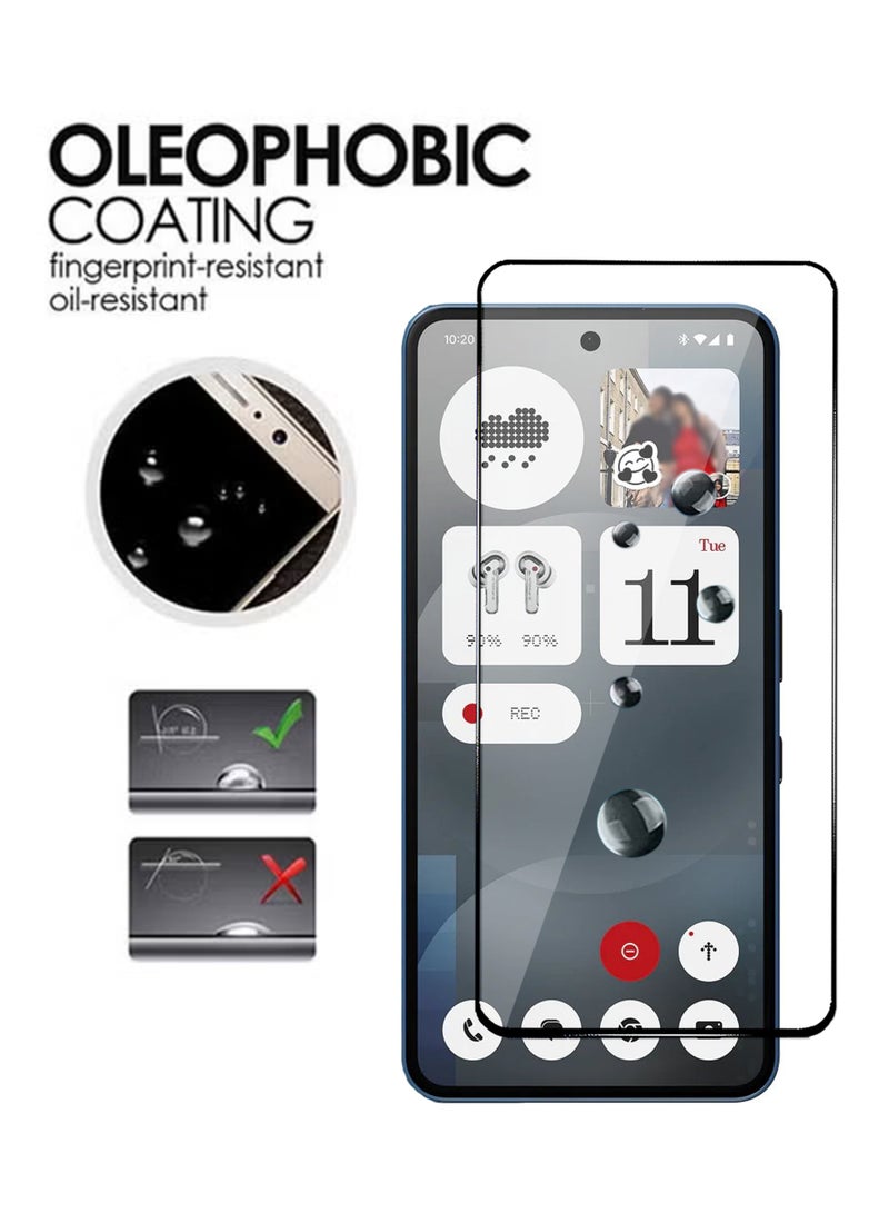 Nothing Phone 3A واقي الشاشة - زجاج مقسّى فاخر للشاشة الكاملة Nothing Phone 3A شفافية عالية، ملمس دقيق، مضاد للانفجار، حواف مقوسة ناعمة، سهل التركيب - Image 3