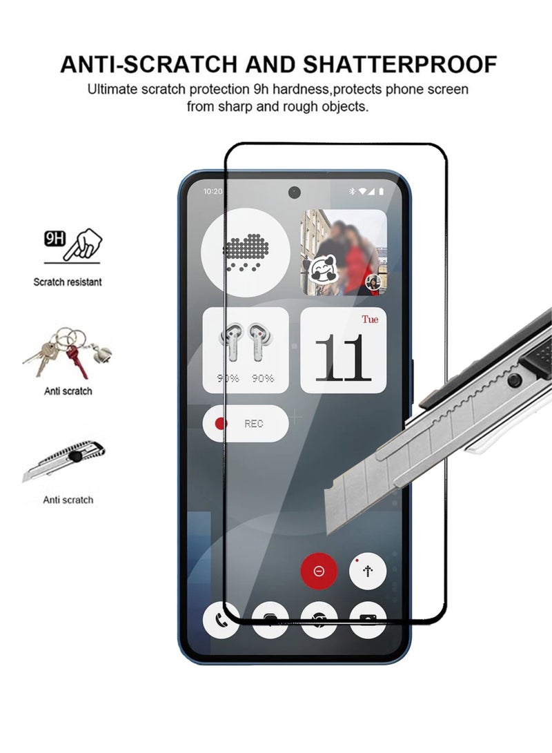 Nothing Phone 3A واقي الشاشة - زجاج مقسّى فاخر للشاشة الكاملة Nothing Phone 3A شفافية عالية، ملمس دقيق، مضاد للانفجار، حواف مقوسة ناعمة، سهل التركيب - Image 4