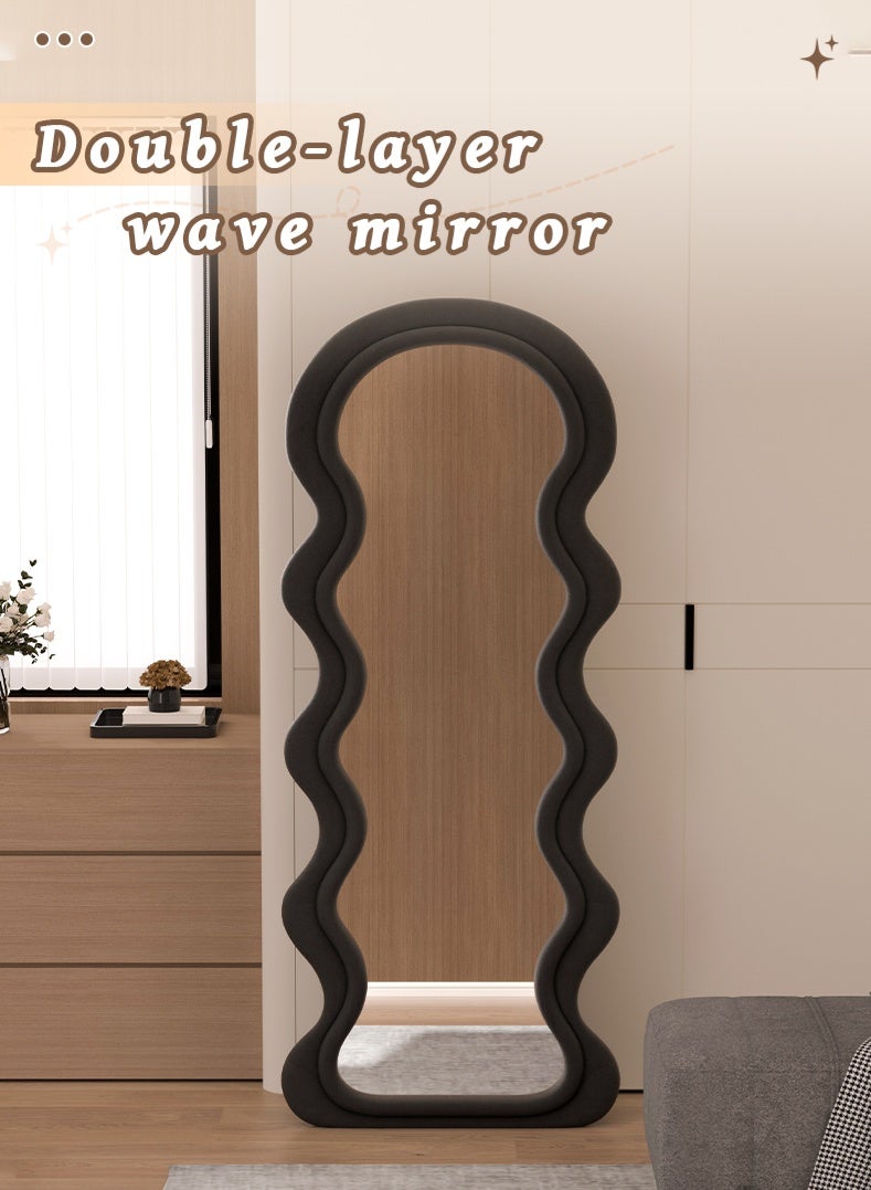 Double Layer Wave Mirror, Unique Design Wall Mirror - Modern Home Decoration, Create A Luxurious Atmosphere - Suitable For Living Room, Bedroom, Entryway（170cmx70cm) - Image 4