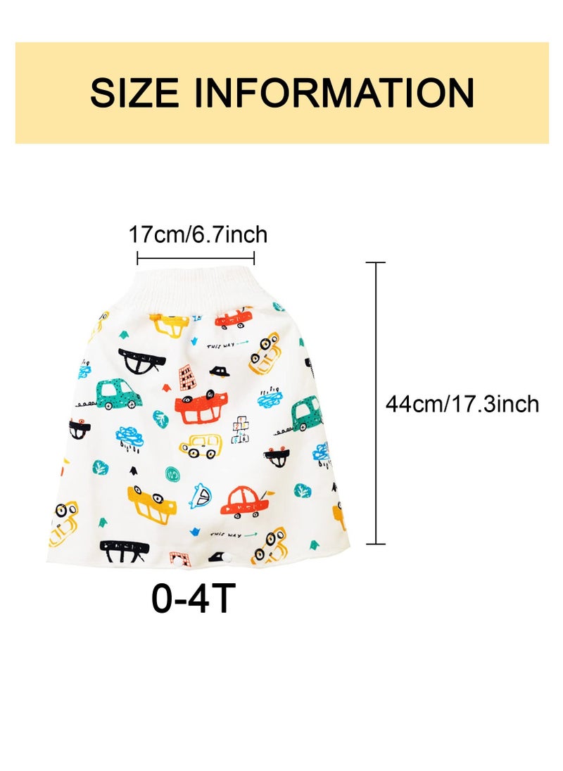 SYOSI 2 Pack Waterproof Cotton Diaper Skirt Shorts Comfy Breathable Potty Training Pants Anti Bed Wetting Clothes for 0-4 Year Old Baby Girls Boys  - Image 5