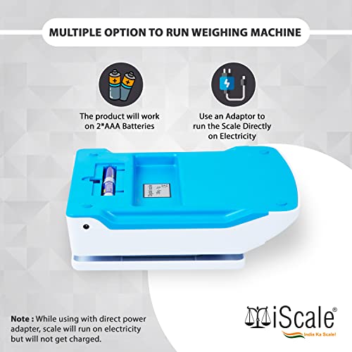 iScale Digital Kitchen and Multipurpose Weighing Machine Capacity upto 30Kg with Direct Power Adapter, best suitable for 5-10kg weighing; Small Pan Size 21.5 x 17.5 cm (Not legal for commercial use) - Image 3