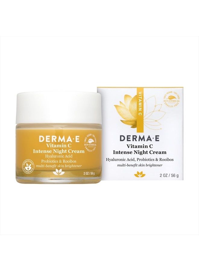 derma-e Vitamin C Intense Night Cream – Brightening and Hydrating Facial Skin Renewing Cream – Anti-Aging Overnight Facial Moisturizer 2 oz - Image 1