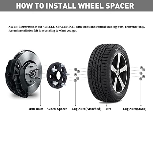 DCVAMOUS 4PC Black 5x100 to 5x4.5 Hubcentric Wheel Adapters 1 Inch with 12x1.25 Studs Compatible with Subaru 5 Lug 5x100 to 5x114.3 for 2013-2022 BRZ | 1995-2022 Impreza | 1998-2022 Forester - Image 3