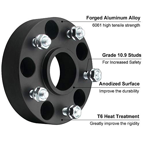 DCVAMOUS 4PC Black 5x100 to 5x4.5 Hubcentric Wheel Adapters 1 Inch with 12x1.25 Studs Compatible with Subaru 5 Lug 5x100 to 5x114.3 for 2013-2022 BRZ | 1995-2022 Impreza | 1998-2022 Forester - Image 5