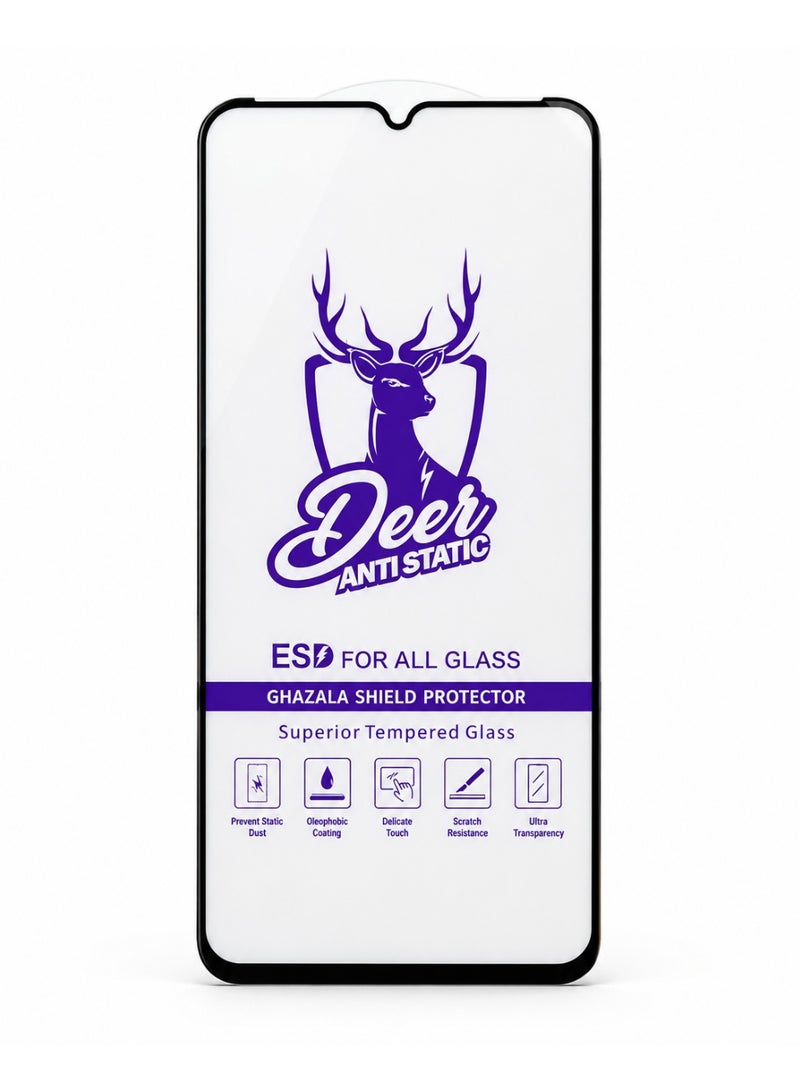 Deer ESD Anti-Static Tempered Glass Screen Protector for Samsung Galaxy A25 5G - Full Coverage Dust-Repellent Shatterproof Protective Shield Film with Cleaning Wipes Kit - Image 2