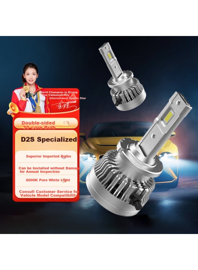 Sast Car Led Headlights, Xenon Lamp To Led Bulb Conversion, High Beam And Low Beam Headlights, D2S [2-Pack] - Image 1