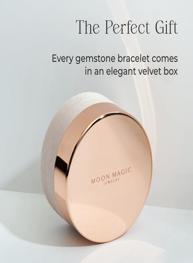Moon Magic Moonstone Bracelet for Women | Black Obsidian, Rose Quartz Bracelet/Real 925 Sterling Silver | 18k Rose & Yellow Gold Rainbow Genuine Moonstone Jewelry for women | June Birthstone Bracelet - Image 4