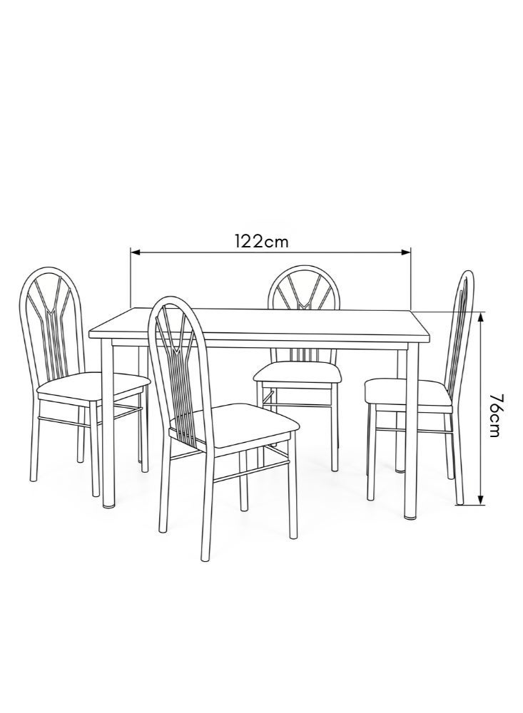 Karnak Kalene Marble Dining Table Set 4 Seater with Metal Frame | Modern Dining Set Kitchen Table (Black) - Image 2