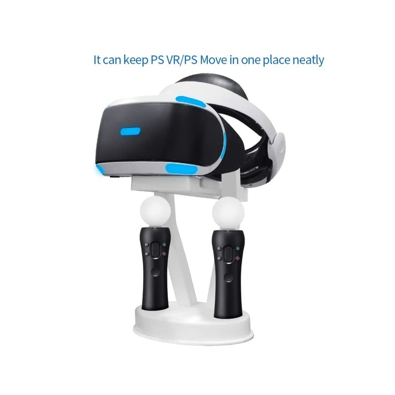 SOLARAE VR Stand Organizer and Display Stand for Oculus Quest 2/Quest/Meta/Rift/Rift S/PS VR Headset and Touch Controllers (White) - Image 4
