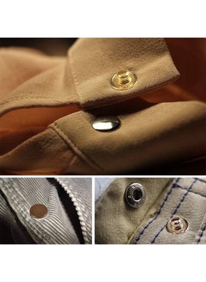 Arabest Snap Fasteners Kit for Leather, 120 Set 12mm Metal Button Snaps Press Studs with 4 Setter Tools, 1 Hammer, 4 Color Leather Snaps for Clothes, Jackets, Jeans Wears, Bracelets, Bags - Image 4