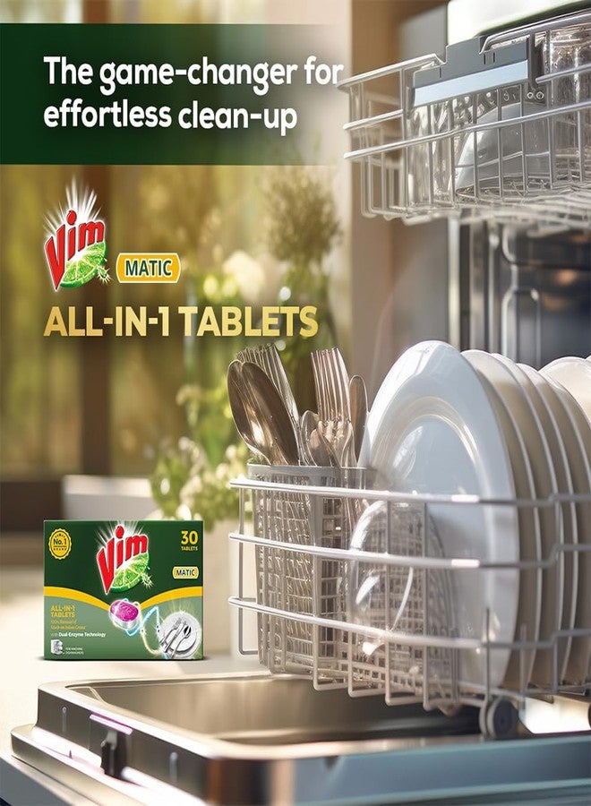 Vim Matic Dishwasher tablets All-In-One (Pack of 30) I Removes Tough Indian Grease I Designed By India's No.1 Dishwashing Brand - Image 5