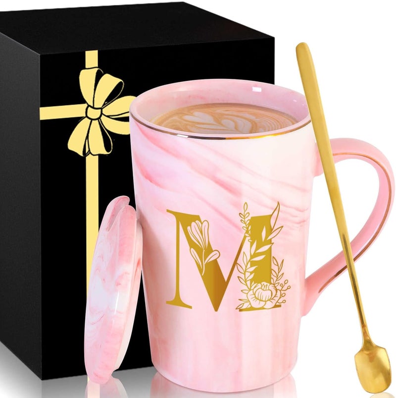 MNZZ Personalized Ceramic Coffee Mug with Lid Tea Cup Women Wife Gifts Ideal from Husband Happy Birthday Wedding Romantic Best Cool Personalized Unique Special Custom Christmas Xmas Valentines Present,M - Image 1