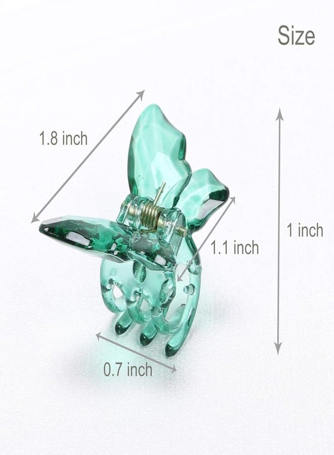 VORSET 12pcs Small Size hair clips clutches for women, girl Multi Color Acrylic Material Stone Butterfly Clip for Women for Half Pony butterfly clips for hair - Image 5