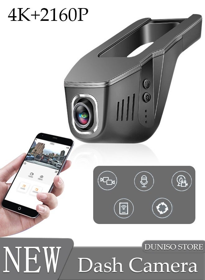 DUNISO Dash Cam Front and Rear 2K+1080P, Free 64GB SD Card, Built-in WiFi, 2K Single Front Dash Camera for Cars, Car Camera, Dual Dashcams for Cars with Night Vision, 24 Hours Parking Monitor, Loop Recording - Image 1