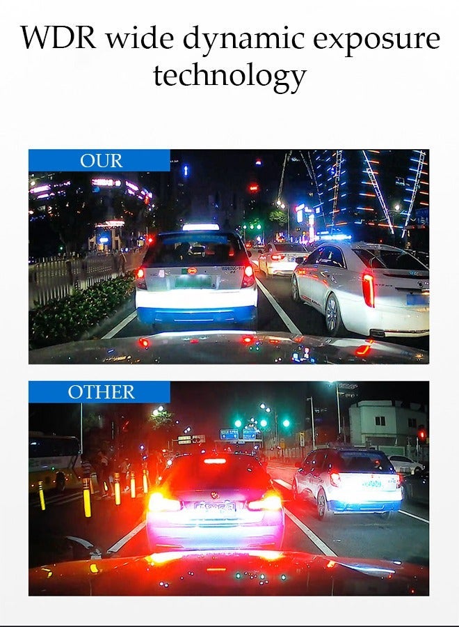 DUNISO Dash Cam Front and Rear 2K+1080P, Free 64GB SD Card, Built-in WiFi, 2K Single Front Dash Camera for Cars, Car Camera, Dual Dashcams for Cars with Night Vision, 24 Hours Parking Monitor, Loop Recording - Image 3