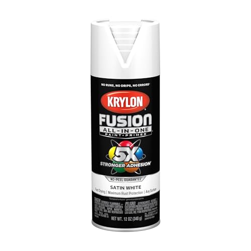 Krylon Fusion All-In-One Adhesive Spray Paint for Indoor/Outdoor Use, 12 oz, White - Image 1