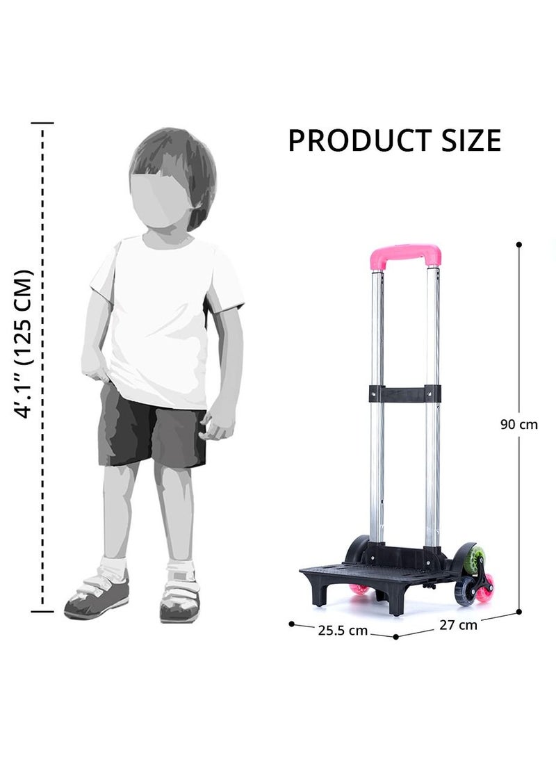 Eazy Kids - 3D Unicorn School Bag With Trolley - Pink - Image 1