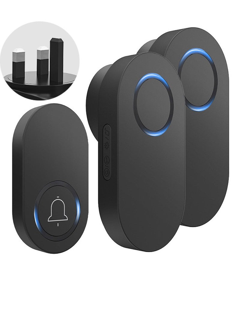 Mordely - Wireless Doorbell for Home - Battery Operated, 1000 Feet, Wireless Door Bell w/LED Flash, 1 push button + 2 receiver - Image 1