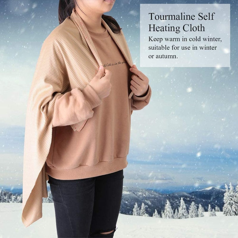 woobles Shoulder Self Heated Shawl, Multi-functional Blanket Plush Tourmaline Self Heating Blanket Cloth Soft Comfortable Elastic Heating Cloth Fabric for Indoor Outdoor Winter Camping - Image 5