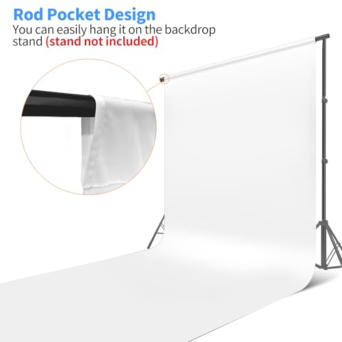 HEMMOTOP White Backdrop 10x12ft, Large Photography Background Screen for Photoshoot, 3x3.6m Seamless White Photo Backdrop Fabric for Birthday Parties, Video Recording, Weddings (Only Backdrop) - Image 4