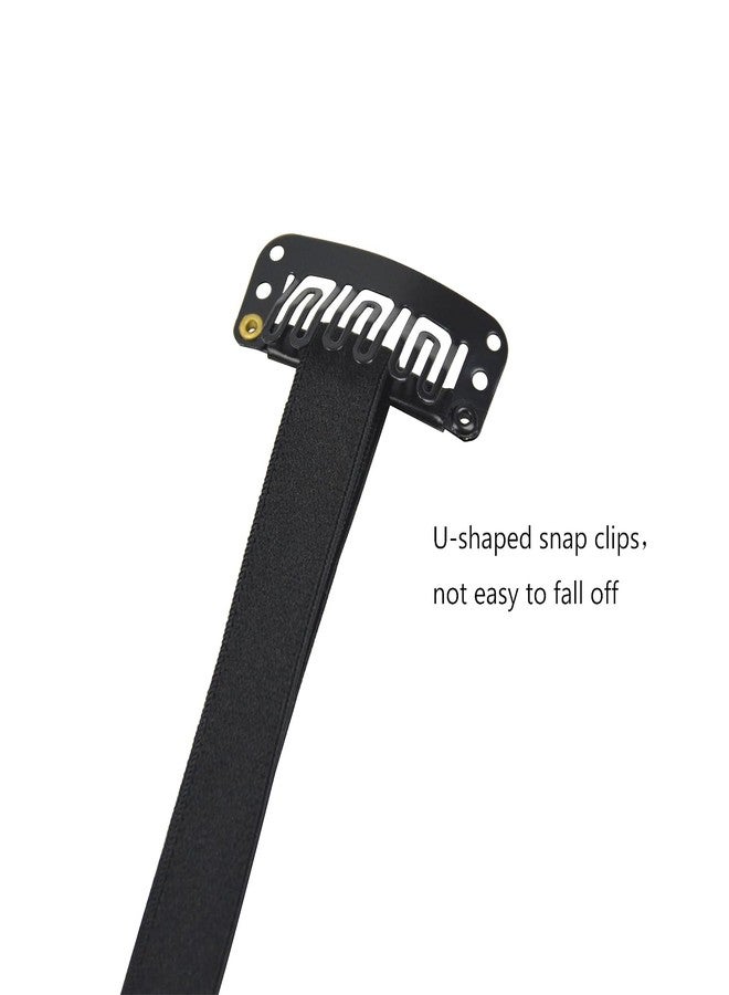 YTBYT 4 Pcs Facelift Bands with Clips Invisible Face Stretching Lifting Strap Adjustable Elastic Band Face Slimming Band (24cm Black Single Bands) - Image 4